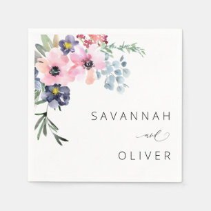 Summer Floral Name or Monogram Napkins
