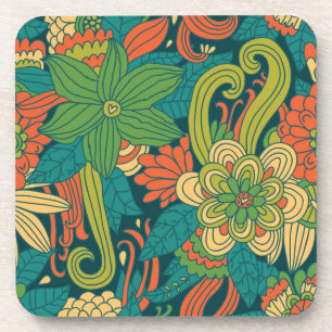 Summer floral pattern coaster