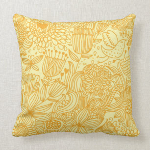 Summer floral pattern in warm colors cushion