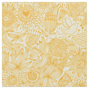 Summer floral pattern in warm colours fabric
