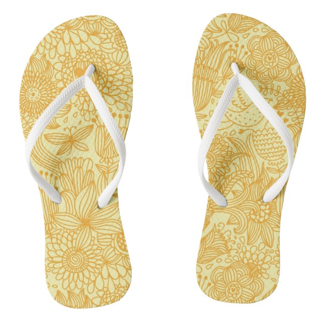 Summer floral pattern in warm colours jandals (Footbed)