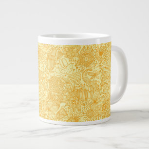 Summer floral pattern in warm colours large coffee mug