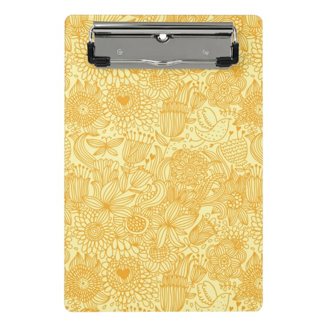 Summer floral pattern in warm colours mini clipboard (Front)