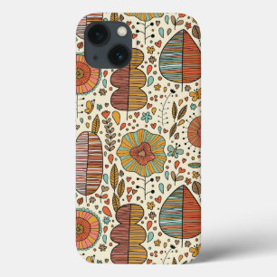 Summer floral pattern made of leaves iPhone 13 case