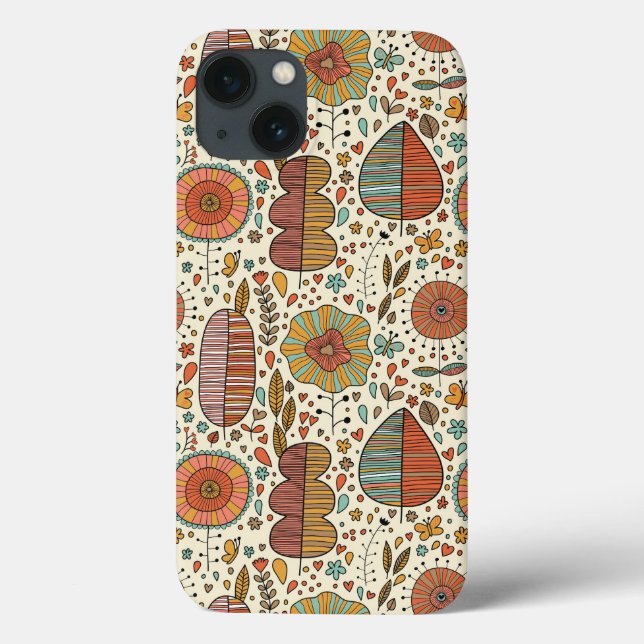 Summer floral pattern made of leaves Case-Mate iPhone case (Back)