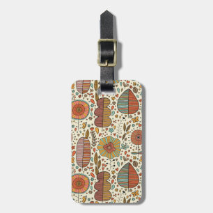 Summer floral pattern made of leaves luggage tag