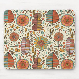 Summer floral pattern made of leaves mouse pad