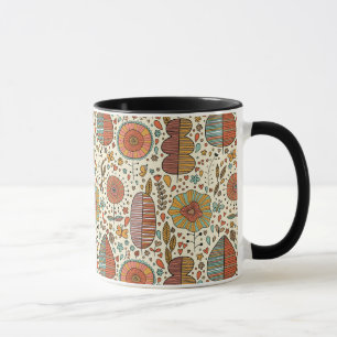 Summer floral pattern made of leaves mug