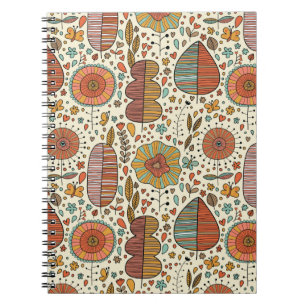 Summer floral pattern made of leaves notebook