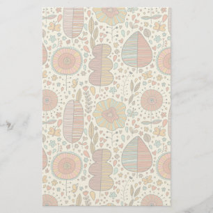 Summer floral pattern made of leaves stationery