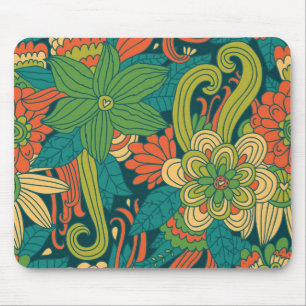 Summer floral pattern mouse pad