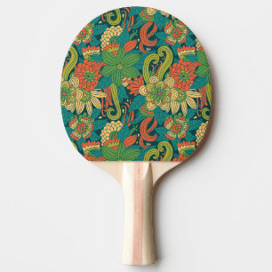 Summer floral pattern ping pong paddle