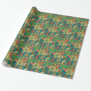 Summer floral pattern wrapping paper