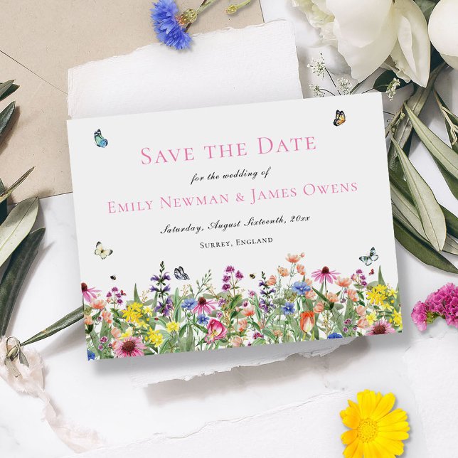 Summer Floral Save the Date Postcard (Creator Uploaded)