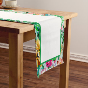 Summer floral short table runner