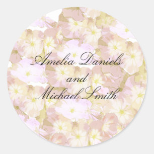 Summer Floral Wedding Classic Round Sticker