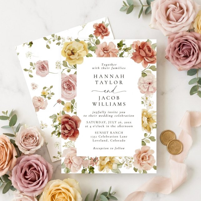 Summer Floral Wedding Invitation (Creator Uploaded)
