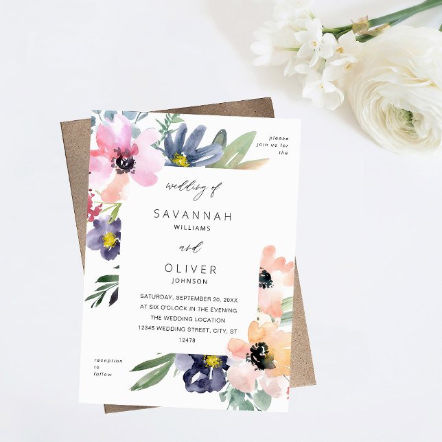 Summer Floral Wedding Invitation (Creator Uploaded)