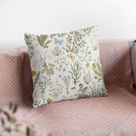 Summer Floral Wildflowers Cushion<br><div class="desc">Summer Floral Wildflowers Throw Pillow</div>