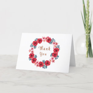 Summer Floral Wreath Baby Shower  Thank You Card