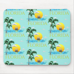 Summer Florida Sailboat Sunset Coastal Beach Mouse Pad