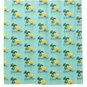 Summer Florida Sailboat Sunset Coastal Beach Shower Curtain