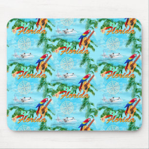Summer Florida Seaplane Tropical Beach Coastal Mouse Pad