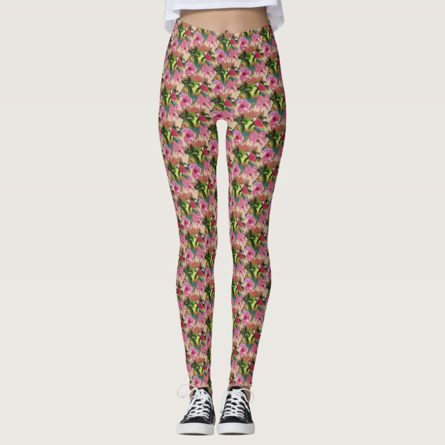 Summer Florida Tropical Sunset Coastal Leggings (Front)