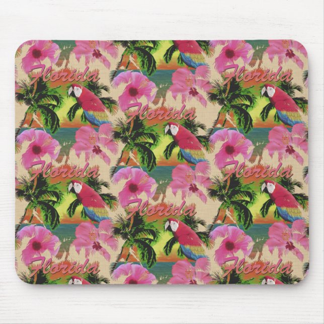 Summer Florida Tropical Sunset Coastal Mouse Pad (Front)