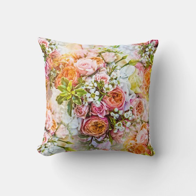 Summer flower background, bouquets of flowers cushion (Front)