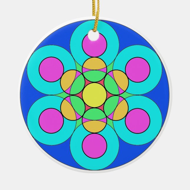 Summer Flower Ceramic Tree Decoration (Front)