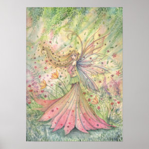 Summer Flower Faerie Art Poster