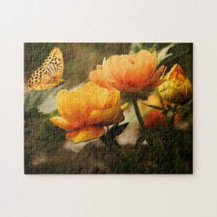 Summer Flower Garden and Butterfly Nature Jigsaw Puzzle