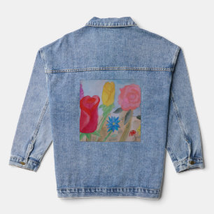 Summer Flower Garden Denim Jacket