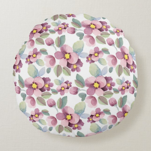 Summer flowers 1 round cushion (Front)