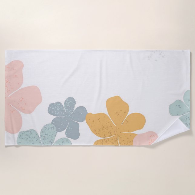 Summer Flowers Beach Towel (Front)