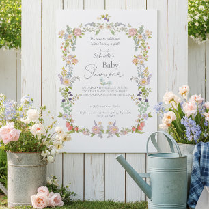 Summer Flowers & Berry Baby Shower Invitation