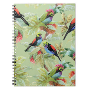 Summer Flowers Birds: Tropical Pattern Notebook