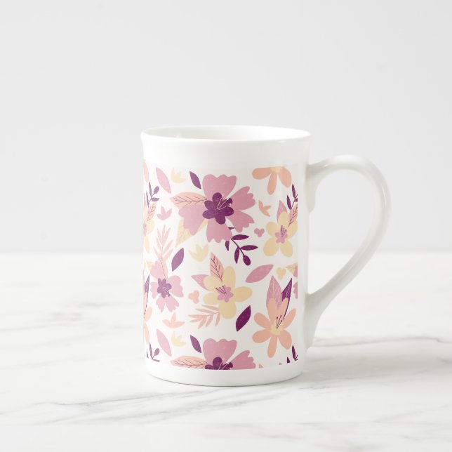 Summer flowers  bone china mug (Right)