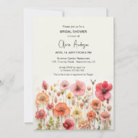 Summer Flowers Butterflies Bridal Shower