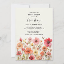 Summer Flowers Butterflies Bridal Shower
