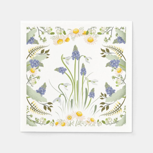 Summer Flowers Cocktail Napkin (Front)