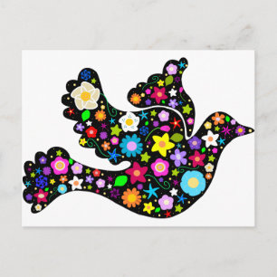 Summer Flowers Dove Postcard