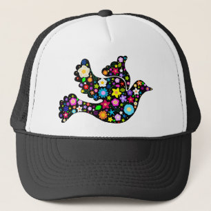 Summer Flowers Dove Trucker Hat
