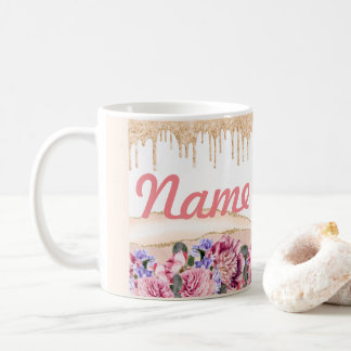 Summer Flowers Floral Personalised Coffee Mug, Cup