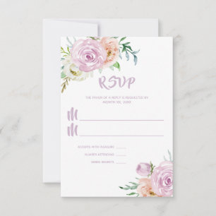 Summer Flowers Floral Wedding RSVP Card
