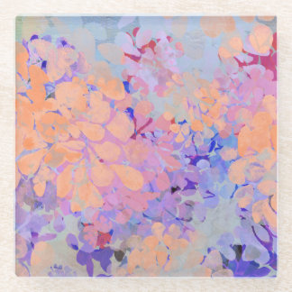 summer flowers  glass coaster