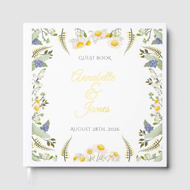 Summer Flowers Guest Book with Foil (Front)