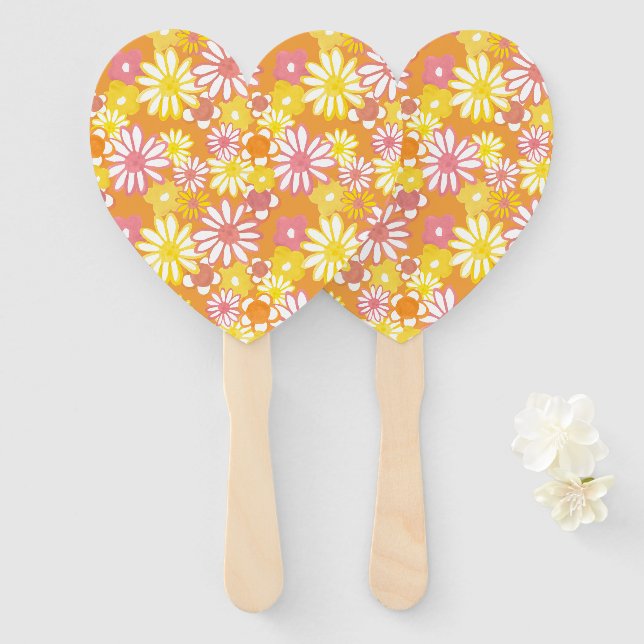 Summer Flowers Hand Fans (Front and Back)