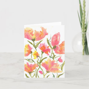 Summer flowers in garden thank you card